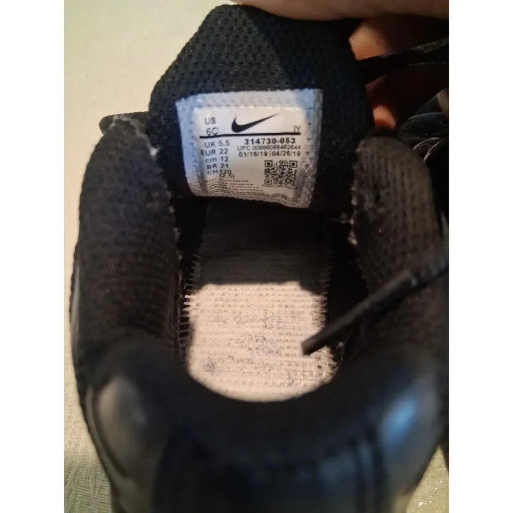 Nike Air Max Plus TD Black Pure Platinum 314730-053 Toddler Size 6C NO INSOLES